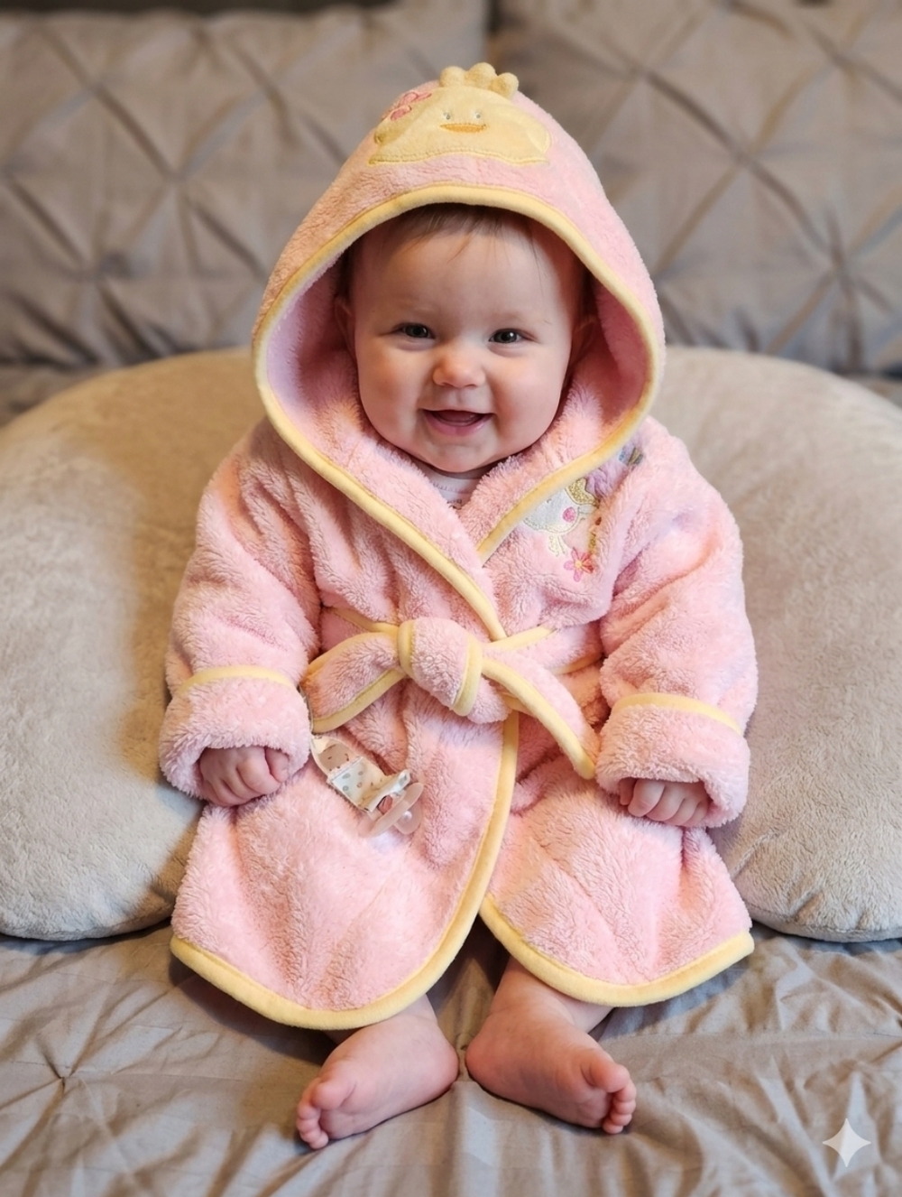 Vintage Koala Baby Pink Duckie Robe 🐤 Soft Plush Bathrobe 0-9M Babies R Us